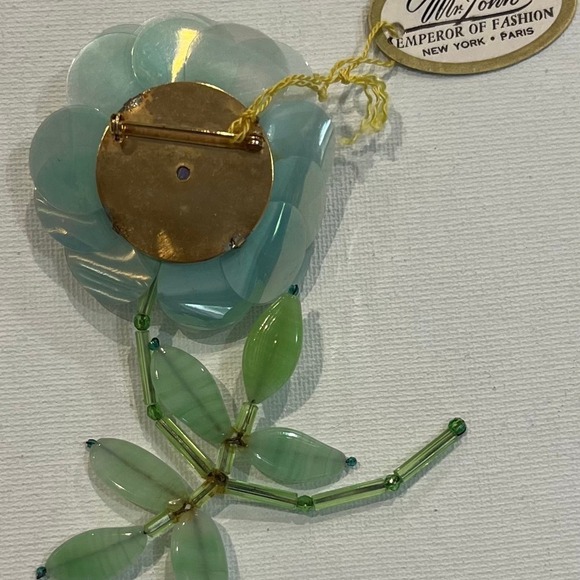 Mr. John Couturier Jewels Vintage Flower Brooch Green - Picture 4 of 9